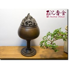 沉香舍 收藏級仿古作舊銅爐 博山香爐 高款 蘇州銅爐工廠 附錦盒, 1個