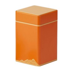 간단한 단색 사각형 차 주전자 차 보관 주최자 철 캔 차 철 상자, 1개, Orange-High style