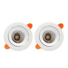 라인라이팅 LED 샤인 COB 3인치 다운라이트 8w 플리커프리, 2개, 전구색(노란빛)