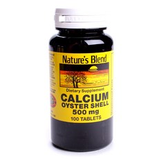 Nature's Blend 鈣牡蠣殼 500 毫克錠, 1個, 100 件