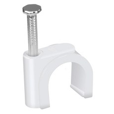 르모텍 플랫 케이블 클립 스틸 네일이 100개 네일 코드 RJ45 CAT6E 관리용 클램프 와이어 있는 10MM 클램프 클립 동축 이더넷 흰색, 100