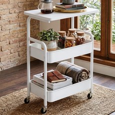 라온프리 이동식 3단 트롤리, 화이트