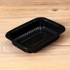 PP 밀폐 용기 블랙 100개 소분 일회용 뚜껑 검정색 분리 수거 비닐 배급, 1개