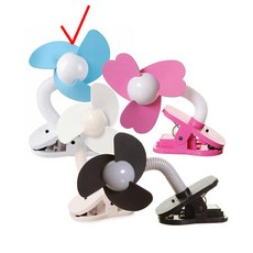 HC 유모차 선풍기 집게 휴대용 아기 무선 미니 블루, 1개