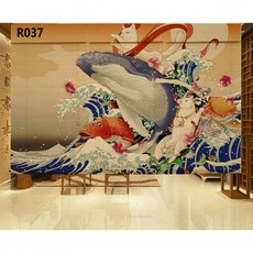 대나무 블라인드 롤스크린 동양화 파티션 가림막 업소 일식집 인테리어