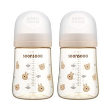 순수아 트윈팩 PPSU 젖병 노꼭지, 1개, 240ml, 베이지