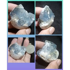 晶棋 天青石藍晶石礦物晶石 隨形原礦, 1個, 8號 高48mm 103g