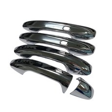 電鍍銀 4孔摸門感應 帶燈孔 外門拉手把手蓋 塑膠 黏貼式 硬殼 適用 16-22 X253 GLC43 GLC300, 1個