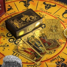 經典史密斯百年偉特初學者塔羅牌卡牌典藏PVC韋斯特燙金防水 B4EA, 1個, 【典藏】新粉金,一盒牌【78張】+電子書