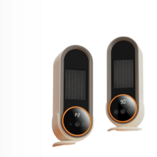 【台灣熱銷Top1】桌面暖風機 速熱 暖風扇 暖風機 臥室 戶外 液晶觸顯 傾倒斷電 即開即熱 露營 寒流 助眠安靜 遠, E68S（升級款 定時＋遙控）, 米色, E68S