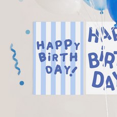 파티아일랜드 캔디 스트라이프 생일 포스터 생일 현수막 돌잔치 데코, 블루