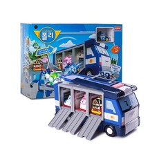 로보카폴리 기동본부 트레일러 + 다이캐스팅 폴리 세트, 혼합색상, 1세트