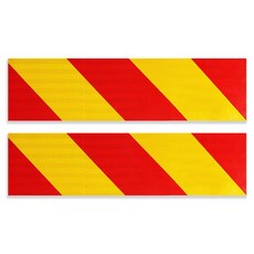 1991공구 화물차 후부 안전 반사 스티커, 1세트, 옐로우 레드 사선