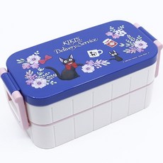 마녀배달부 키키 어린이집 소풍 피크닉 2단도시락 600ml, 진파랑, 1개