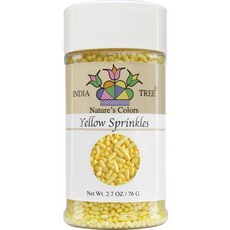 인디아 트리 네이처스 컬러 옐로우 스프링클 76.5g India Tree Nature's Colors Yellow Sugar Sprinkles for Baking and De, 2.7온스(1팩), 1개
