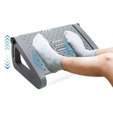 책상 아래 발 받침대 조절 가능한 인체공학적 압력 완화를 위한 마사지 기능 휴대 다리, 02 LIGHT GRAY