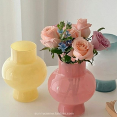 파스텔 밀크 화병 꽃병 인테리어 소품, 핑크색