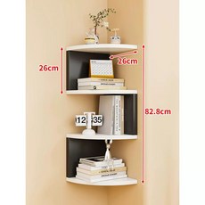 벽걸이 책꽂이 코너벽 5칸 26cm 선반 수납 화이트, 1단, 블랙 앤 화이트 4칸 26cm