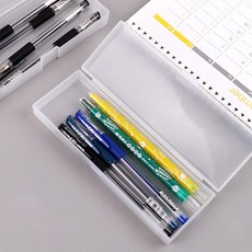 사각 필통 필통꾸미기 1단, 2개, 반투명