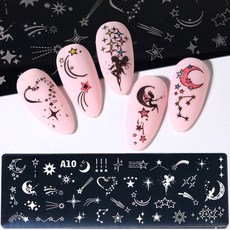 네일 템플릿 프랑스어 아트 스탬핑 플레이트 기하학 웨이브 라인 드로잉 꽃 사랑 레이스 스탬프 참 몰드 스텐실 도구 LAXYD, 옵션20) A10, 1개