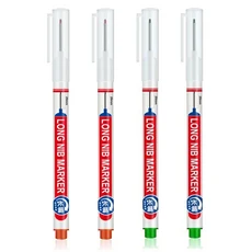 4개/세트 20mm 딥 홀 롱 니브 헤드 마커 금속 천공 펜 방수 욕실 장식 다목적, 17) 2red 2green