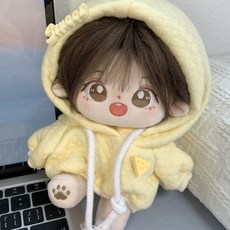 可愛20cm便宜娃衣棉花娃娃連帽衛衣無屬性通用玩偶娃衣秋冬替換裝, 1個, 甜餅派（藍色娃衣  無娃）,20cm（僅衣服 ）