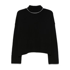 핀코 하이 넥 크롭 스웨터