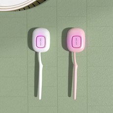스마트 휴대용 칫솔 건조 소독함 UVC 자외선 칫솔살균기(자석 탈착 벽걸이 거치대 포함), 핑크