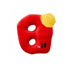 DZER 애완동물 발송 장난감 플라잉 디스크 인형 천연 면 피로 해소 고양이 강아지, 소리 나는 강아지 장난감, 빨간색 글자 B