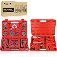 GOOACC 22pcs Disc Brake Caliper Compression Tool Set Caliper Piston Rewind Compressor Tool with B, 8개+22피스 브레이크 툴 레드