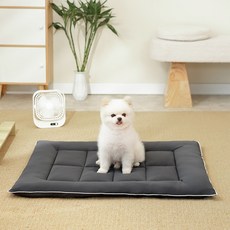 소하임 냉감 쿨링 통세탁 펫 방석, 챠콜그레이