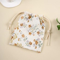 아동용 더블 레이어 코튼 모슬린 침대 가방 단색 인쇄 보관 드로스트링, 14. Multifloral