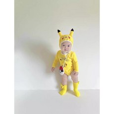 嬰兒皮卡丘包屁衣角色扮演服裝, 皮卡丘包屁衣80cm 送包包, 1個