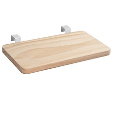 窗邊置物架, 實木本色-白色掛勾-40cm檯面, 1個