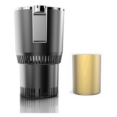 LY 차량용 냉온컵홀더 자동차 냉온컵홀더, 블랙 본체+알루미늄컵, 380ml, 1개