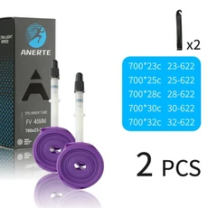 아네르테 로드 자전거 TPU 이너 튜브 700x23-32c 자전거 이너 튜브 700c 프렌치 밸브 로드 바이크 액세서리, 01 프레스타 밸브, 03 Purple-2PC