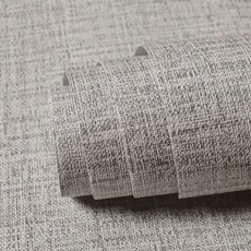 歐式自粘牆紙 臥室客廳背景牆防水傢俱翻新貼紙, 素灰麻布,60cm*10米