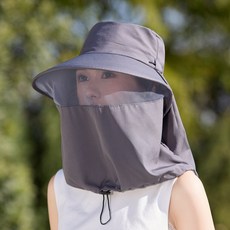 2026新款防曬帽遮臉護頸一體夏季戶外防紫外線大檐漁夫帽女透氣遮