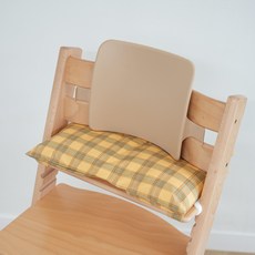 스토케 트립트랩 하이체어 방수 쿠션, 옐로우체크, 1개