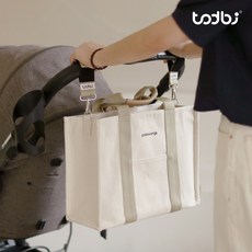 [토드비] 폴뱅스 기저귀가방 캔버스 토트백 데일리백 (숄더스트랩+이너백 포함), 베이지