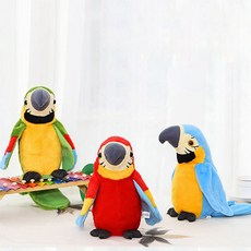 말하는 따라쟁이 앵무새 인형, 24cm, 레드, 1개