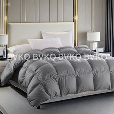 BVKQ초경량 보온 프리미엄 구스다운 이불 접이식 도톰 구스다운 순면 이불BVKQ, [1개]그레이