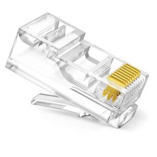 50 PC RJ45 천공 케이블 커넥터 네트워크 크리스탈 비차폐 CAT6, 50PCs
