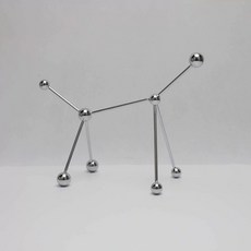 S자 와인렉 수납함 진열대 수납거치대, 1개, V. 실버 분자 구체 21x13x24cm