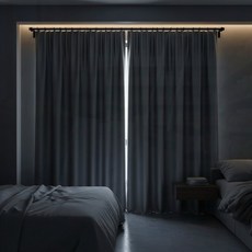 햇빛 차단 암막커튼 무타공 거실 눈부심 방지 전세집 찍찍이 벨크로 그레이, 1jsb 무지암막커튼 핑크_100x150