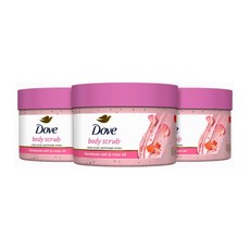 해외 (3팩 구성)Dove 도브 바디 스크럽 히말라얀 솔트 로즈 오일 300g, 3개