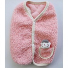 포켓 강아지 적인 보송 조끼 핑크 1P 겨울 산책 보온, 1개, 단일상품1