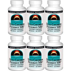 소스내추럴스 울트라 크롬 피콜리네이트 500mcg 테블릿, 6개