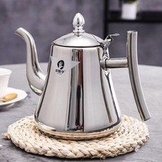 好幫手 加厚不鏽鋼茶壺帶濾網, 1.0L不鏽鋼色, 1套, 1L