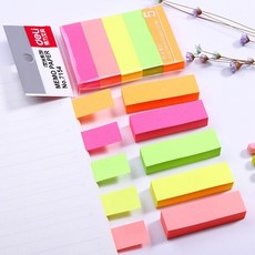 得力彩色便利貼 告示貼 留言文具用品 500張, 1個, 螢光便利貼5色一組